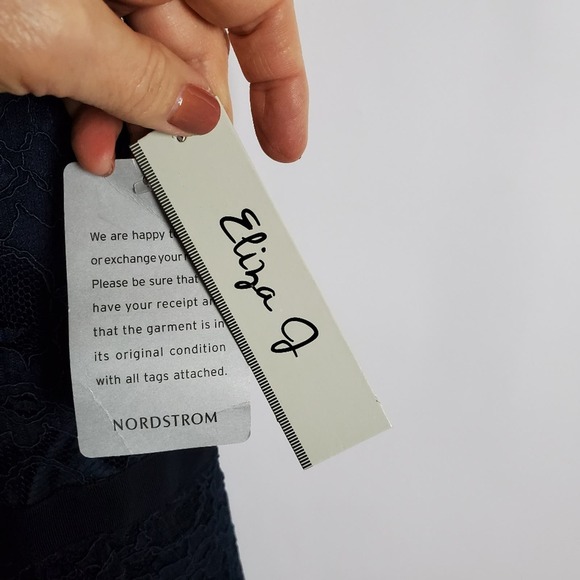 Eliza J. Peplum lace dress size 12 Navy Blue NWT - Picture 3 of 8